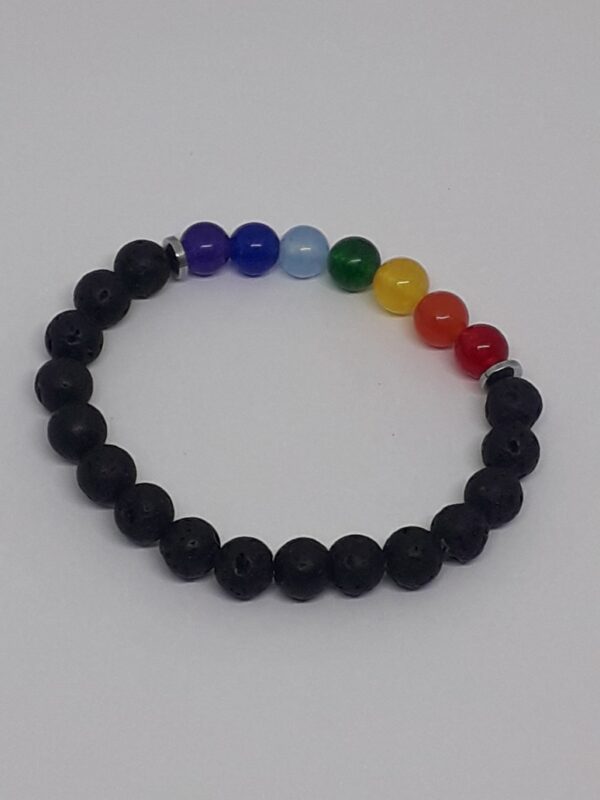 Seven Chakra Lava Stone Bracelet