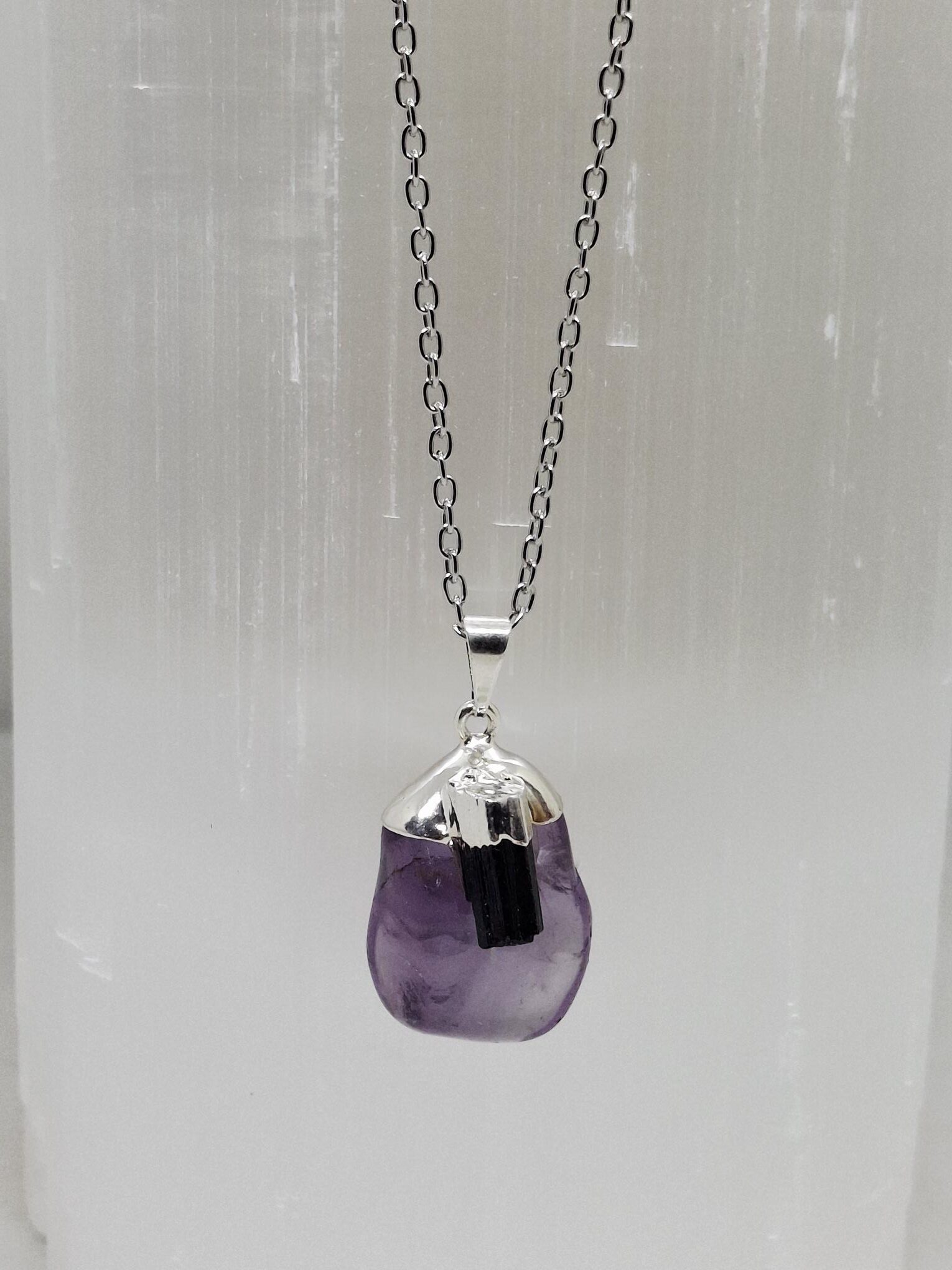 Amethyst with Black Tourmaline