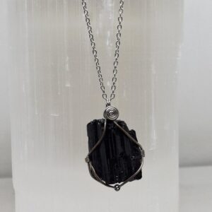 Black Tourmaline wire wrapped Pendant