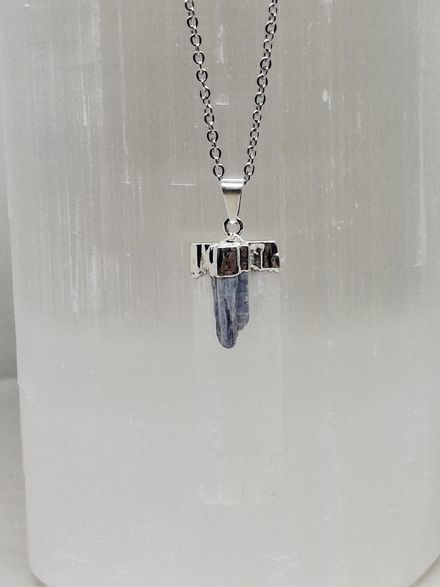 Selenite and Blue Kyanite